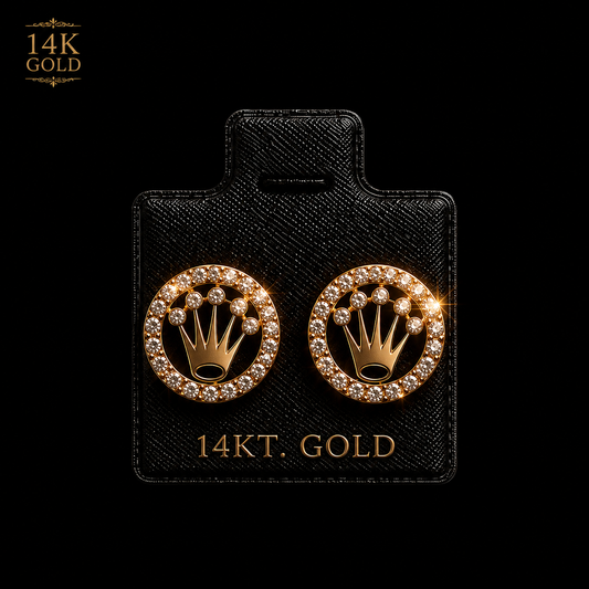 #1 ROLEX EARINGS 14K GOLD