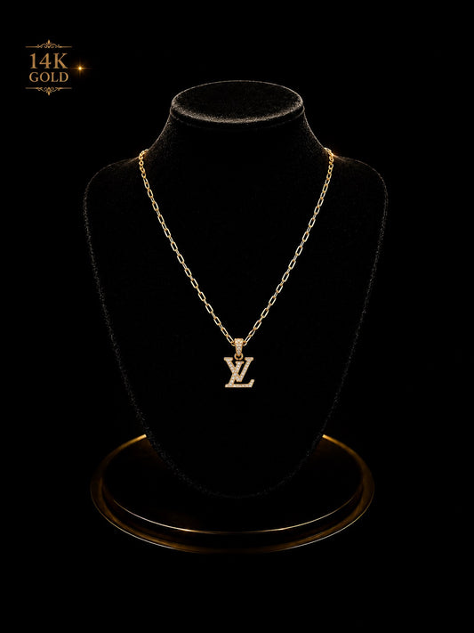 NECKLACE & LOUIS VUITTON PENDANT 14K GOLD