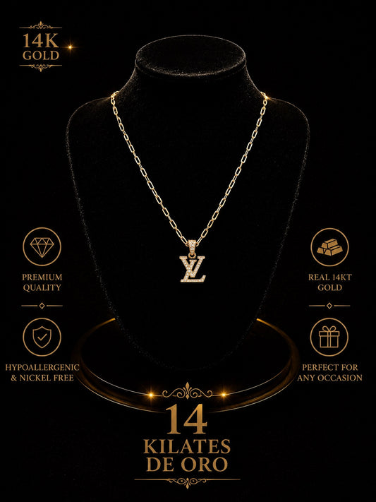 NECKLACE & LOUIS VUITTON PENDANT 14K GOLD
